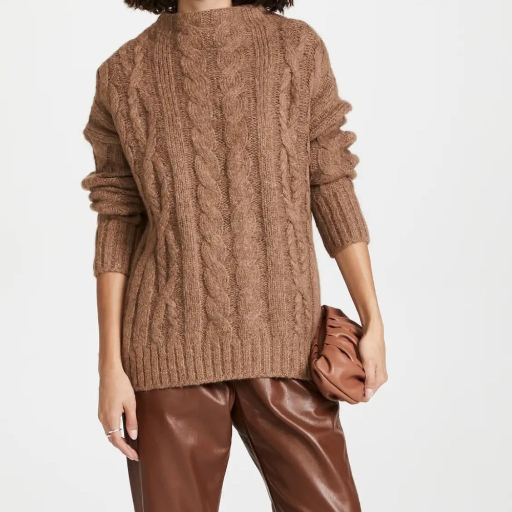 NWT VINCE Cable Braid Alpaca & Wool Blend Sweater, Small